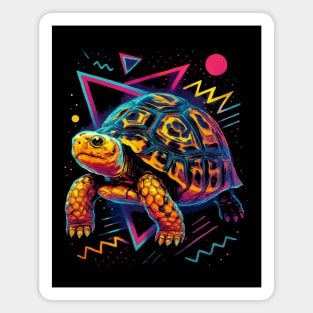 Retro Neon Pancake Tortoise Magnet